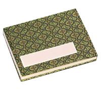 Elzusha - Carnet à rabats Leporello, 22 feuilles (44 pages) - 25x17 cm, 300 g/m² - Couverture vert olive