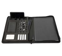 Elzusha - Classeur RPET format A4 avec fermeture éclair et bloc-notes, fabriqué de manière durable