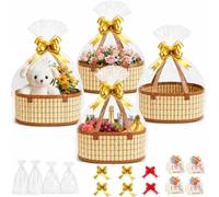 Elzusha - Coffret cadeau en bambou vide, comprenant 4 pièces et des accessoires