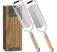 Elzusha - Coffret de 2 râpes à fromage - avec manche en bois