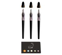 Elzusha - Coffret de 3 stylos de calligraphie avec cartouches d'encre