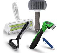 Elzusha - Coffret de 5 pièces comprenant différentes brosses et un rouleau adhésif pour animaux de compagnie