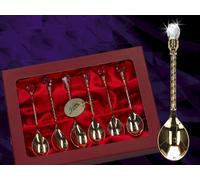 Elzusha - Coffret de 6 cuillères à café ornées de cristaux Swarovski