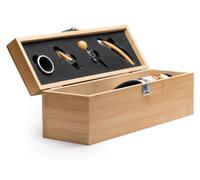 Elzusha - Coffret en bois pour vin, avec accessoires de sommelier : tire-bouchon, couteau à feuille de vin, verseur et bouchon anti-goutte