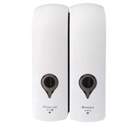 Elzusha - Distributeur de savon manuel double pour salle de bain et cuisine, capacité de 300 ml, lot de 2