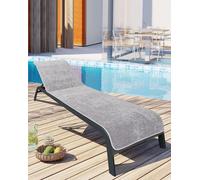 Elzusha - Ensemble de 2 housses de qualité supérieure pour fauteuils de jardin, 100% coton, dimensions 75 x 200 cm