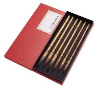 Elzusha - Ensemble de 6 pinceaux de calligraphie chinoise, présentés dans un coffret de luxe