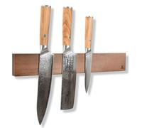 Elzusha - Ensemble de couteaux magnétiques - 40 cm - Bois de noyer