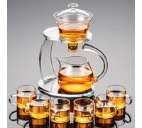 Elzusha - Ensemble de théière en verre semi-automatique avec 6 tasses