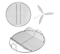 Elzusha - Ensemble grille de cuisson et système de nettoyage pour barbecue au charbon de 57 cm