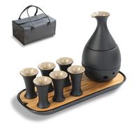 Elzusha - Ensemble traditionnel japonais de saké, comprenant une carafe et 6 tasses