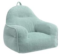 Elzusha - Fauteuil en forme de haricot pour enfants, avec rembourrage, gris-vert