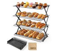 Elzusha - Grille de refroidissement empilable, 4 niveaux, idéale pour la pâtisserie