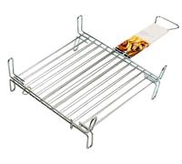 Elzusha - Grille double galvanisée de 35 x 35 cm pour barbecue