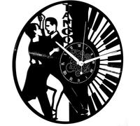 Elzusha - Horloge mural, couple de danseurs tango, ballerines, vinyle, vintage, fait à la main