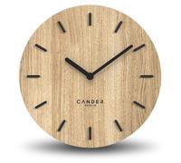 Elzusha - Horloge mural en bois, 30 cm, silencieux, placage de chêne, design moderne vintage