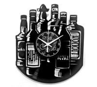 Elzusha - Horloge mural en vinyle, design bar et cocktail - Style horlogerie, 30 cm