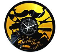 Elzusha - Horloge mural en vinyle double, idéal pour les salons de coiffure - Design moderne - Mécanisme silencieux