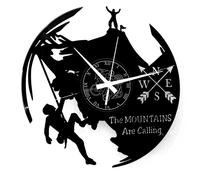 Elzusha - Horloge mural en vinyle, thème "Aventure en montagne", idéal pour les amateurs de montagne, décoratif