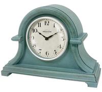 Elzusha - Horloge mural vintage, mouvement à quartz, vert et bleu, 33x25 cm