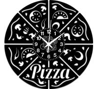 Elzusha - Horloge murale sur le thème de la pizzeria - Design vintage - 30 cm