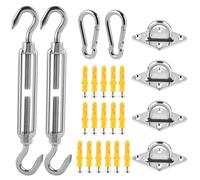 Elzusha - Kit de fixation pour stores enrouleurs en acier inoxydable - 40 pièces - Triangles et carrés