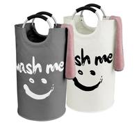 Elzusha - Lot de 2 sacs à linge - Sacs à linge pliables - Capacité de 95 litres - Étanches - Poignées rondes - Matériau Oxford 600D durable - Paniers de rangement