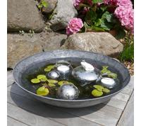 Elzusha - Mini bassin complet - Bol en céramique gris pour grenouilles flottantes