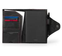 Elzusha - Organisateur en cuir pour clés et portefeuilles, noir