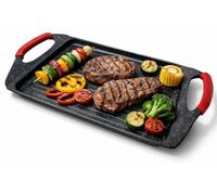 Elzusha - Poêle à griller rectangulaire à induction - 45,5 x 27 cm - Revêtement antiadhésif