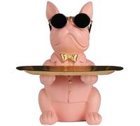 Elzusha - Porte-clés et organisateur pour bouledogue français, couleur rose