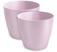 Elzusha - Sous-verre rond en résine rose pour pots de fleurs, diamètre 30 cm - Lot de 2 pièces