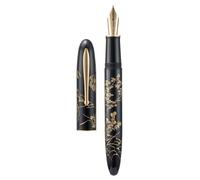 Elzusha : Stylo plume élégant avec garnitures en or et système d'encre rechargeable