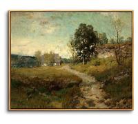 Elzusha - Tableau sur toile, style vintage, représentant un paysage rural - Décoration murale encadrée