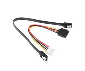 eMagTech Câble d'alimentation pour Disque Dur à 4 Broches avec Câble de Données SATA 3.0 Compatible avec Hikvision Systèmes Compatible avec HiLook NVR