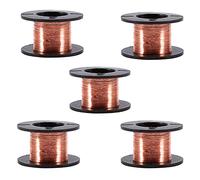 Émaillé bobine, 5 rouleaux fil emaillé, 0,1mm 12M bobine de cuivre, bobine fil de cuivre fin, bobine de fil de cuivre de réparation, bobine de fil cuivre pour la connexion ou le soudage