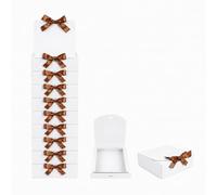 Emartbuy Paquet de 12 Boite Cadeau de Présentation Carrée, 24 cm x 24 cm x 5 cm, Assemblage Facile, Boîte Blanche Avec Ruban Noeud