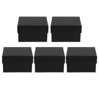 Emballage cadeau noir, lot de 5, boîtes en papier en forme de coussin destinées au rangement et à la présentation de bijoux et de montres. Emballage cadeau élégant pour un usage privé ou professionnel