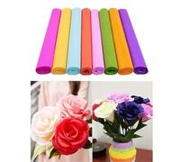 Emballage cadeau, Rouleau de papier d'emballage 250x50cm, crépon multicolore for bricolage fleurs, artisanat(White)