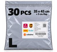 Emballage Colis Vinted Enveloppe Plastique Expedition Sac Envoie Colis Vinted Pochette Expedition Sans Porte Bordereau Sac Vetement Opaque Imperméable Autocollant Résistant (Gris clair -30 Pcs, L)
