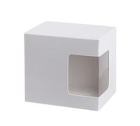 Emballage TECHNOTAPE Boîte blanche carton avec fenêtre pour Mug de 330ml (11oz) - idéale pour livraison magasin