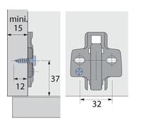 Embase à excentrique vis pour panneaux de particules prémontées HETTICH - Dist.0 mm - Acier nickelé - 9071670