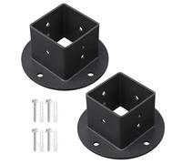 Embase de poteau 5,08x5,08 cm Support Carré Métal Robuste Sans Perçage 5,08 | Support Garde-Corps Terrasse Pour Balcons Clôtures Cours Terrasses Pergolas Gazébos Porches Pieds de