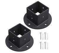 Embase de poteau Support Carré Métal Robuste Sans Perçage 5,08 x 5,08 cm | Support Garde-Corps Terrasse Pour Balcons Clôtures Cours Terrasses Pergolas Gazébos Porches Pieds de
