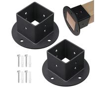 Embase de poteau Support carré robuste sans perçage, 2 pièces, 5,08x5,08 cm | Support Garde-Corps Terrasse Pour tonnelles porches boîtes aux lettres pieds de table balcons clôtures