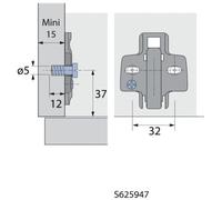 Embase pour ferrure d'angle avec vis euro prémontées-D0 mm-200 pièces HETTICH