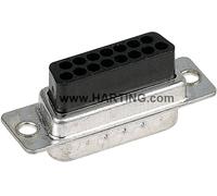 Embase SUB-D femelle 50 pôles HARTING 09670504701 180 ° à sertir
