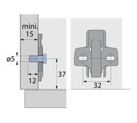 Embases cruciformes avec vis prémontées - Sensys et Intermat - D 0 mm-200 pièces HETTICH