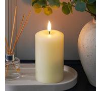 Ember Candles™ Signature Bougie LED 12,5 cm Ivoire télécommandée - 100 % cire véritable, flamme ultra réaliste, design coulé à la main, alimentée par piles, minuterie de 6 heures pour une utilisation