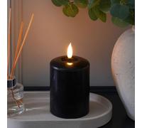 Ember Candles™ Signature Bougie LED noire télécommandée 100 % cire véritable Flamme ultra réaliste, design coulé à la main, alimentée par piles, minuterie de 6 heures pour une utilisation en intérieur